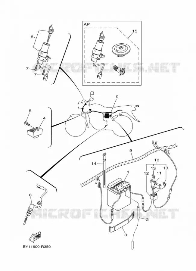 PARTIE ELECTRIQUE 1 Yamaha MOTO 110 2018 CRUX  YD110-1