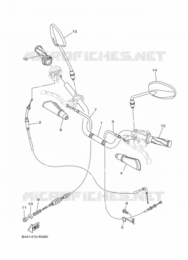 GUIDON ET CABLES Yamaha MOTO 110 2018 CRUX  YD110D-4
