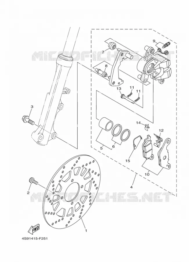 ETRIER DE FREIN AVANT Yamaha SCOOTER 110 2018 CRYPTON  T110C