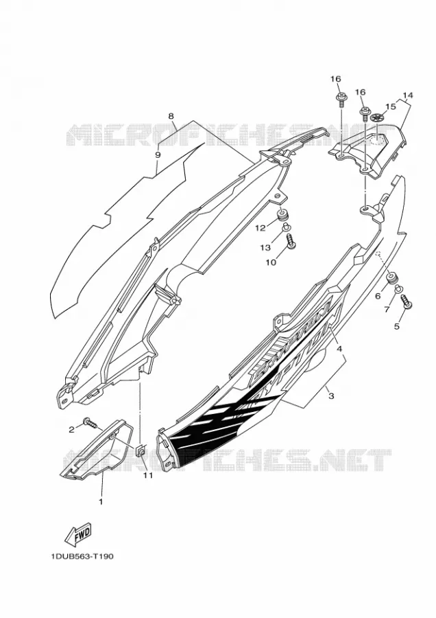 COUVERCLE LATERAL Yamaha SCOOTER 110 2018 CRYPTON  T110C