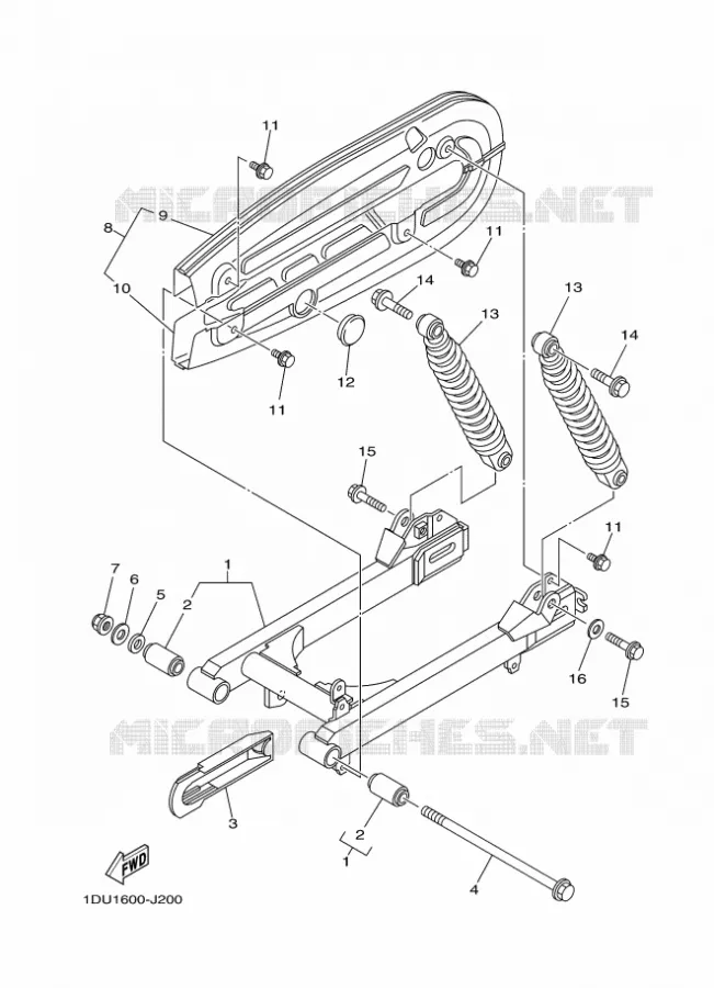 BRAS OSCILLANT / AMORTISSEUR Yamaha SCOOTER 110 2018 CRYPTON  T110C