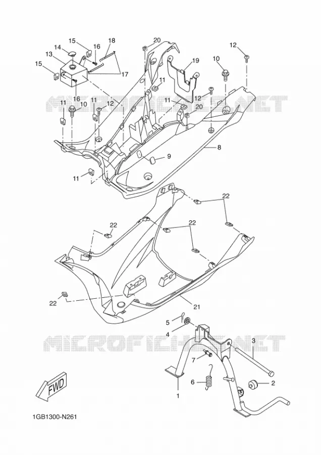 SUPPORT / REPOSE PIEDS Yamaha SCOOTER 50 2018 AEROX 4  NS50F