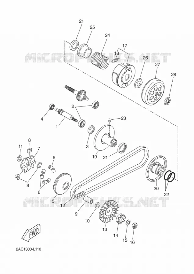 EMBRAYAGE DE DEMARREUR Yamaha SCOOTER 50 2018 NEOS 4  YN50F