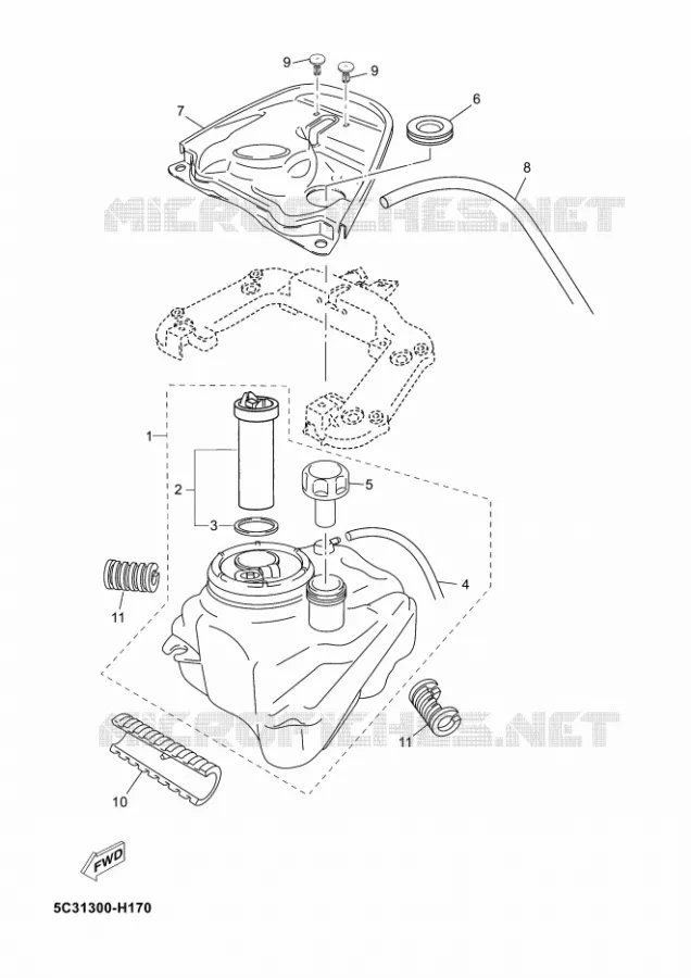 RESERVOIR A ESSENCE Yamaha SCOOTER 50 2018 NEOS 4  YN50F