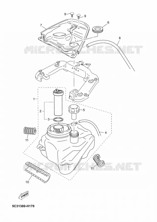 RESERVOIR A ESSENCE Yamaha SCOOTER 50 2018 NEOS 4 UBS  YN50FU