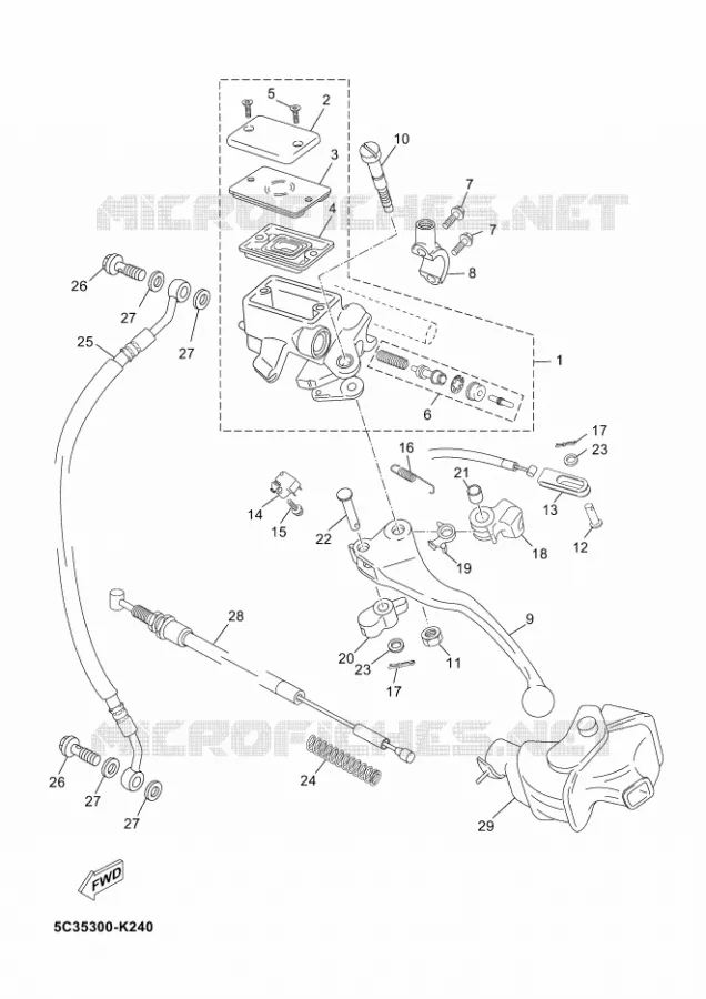 MAITRE CYLINDRE AVANT Yamaha SCOOTER 50 2018 NEOS 4 UBS  YN50FU
