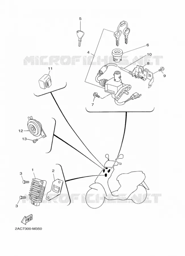 PARTIE ELECTRIQUE 1 Yamaha SCOOTER 50 2018 NEOS 4 UBS  YN50FU