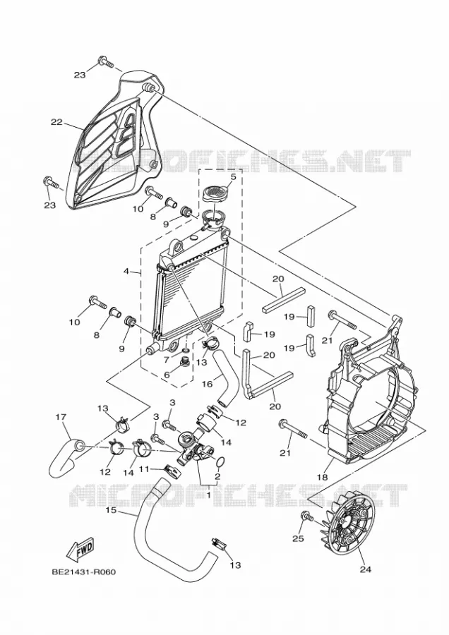 RADIATEUR / DURITES Yamaha SCOOTER 155 2018 TRICITY  MWS150-A