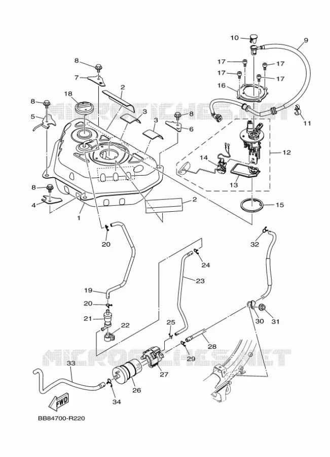 RESERVOIR A ESSENCE Yamaha SCOOTER 155 2018 TRICITY  MWS150-A