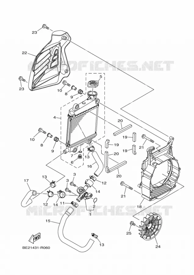 RADIATEUR / DURITES Yamaha SCOOTER 155 2018 TRICITY  MWS150-A