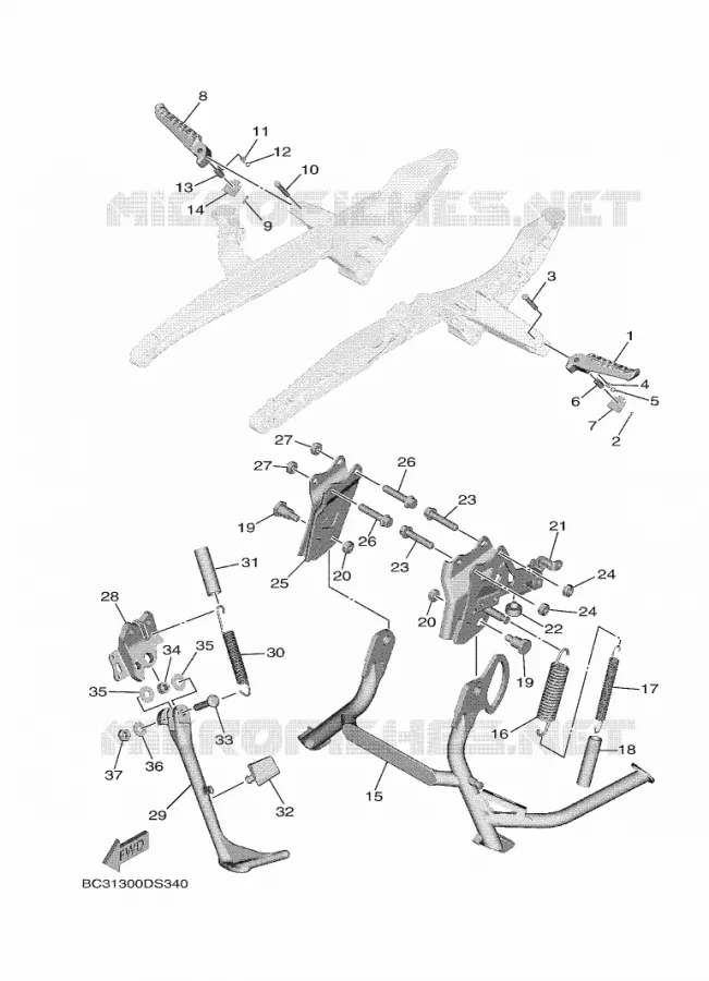 BEQUILLE / REPOSE PIEDS Yamaha SCOOTER 530 2018 TMAX DX  XP530D-A