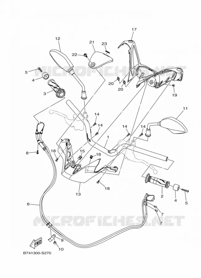 GUIDON ET CABLES Yamaha SCOOTER 250 2018 XMAX  CZD250-A