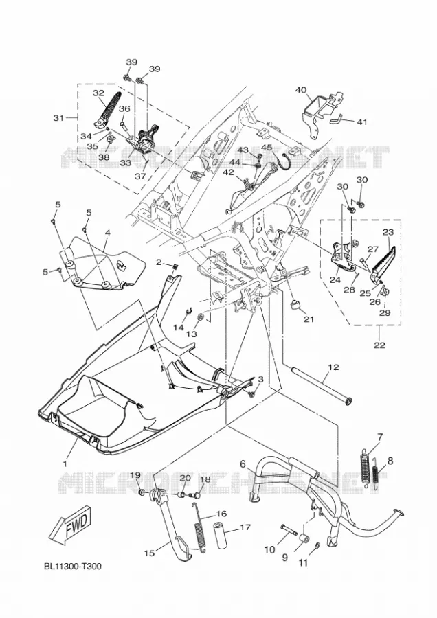 BEQUILLE / REPOSE PIEDS Yamaha SCOOTER 400 2018 XMAX  YP400RA