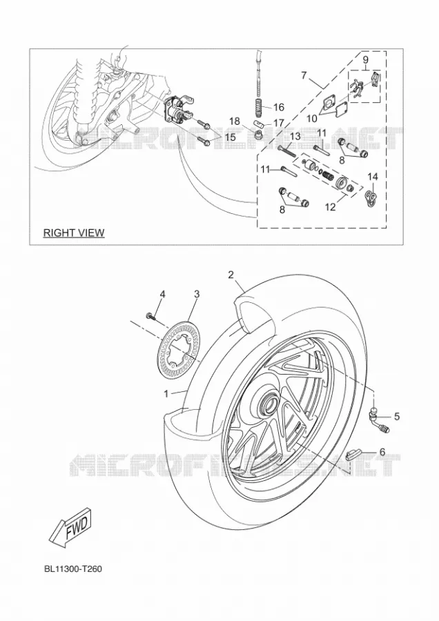 ROUE ARRIERE / SYSTÈME DE FREIN Yamaha SCOOTER 400 2018 XMAX  YP400RA