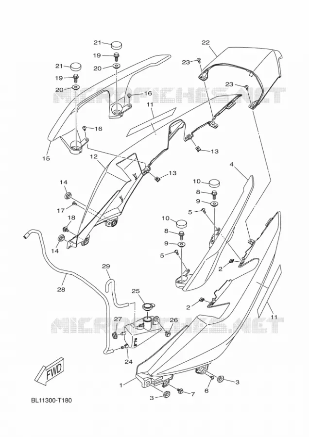 COUVERCLE LATERAL Yamaha SCOOTER 400 2018 XMAX  YP400RA