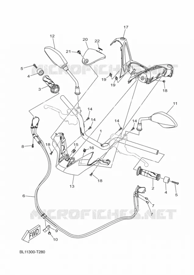 GUIDON ET CABLES Yamaha SCOOTER 125 2018 XMAX  YP125RA