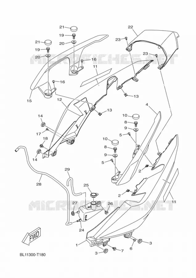 COUVERCLE LATERAL Yamaha SCOOTER 125 2018 XMAX  YP125RA