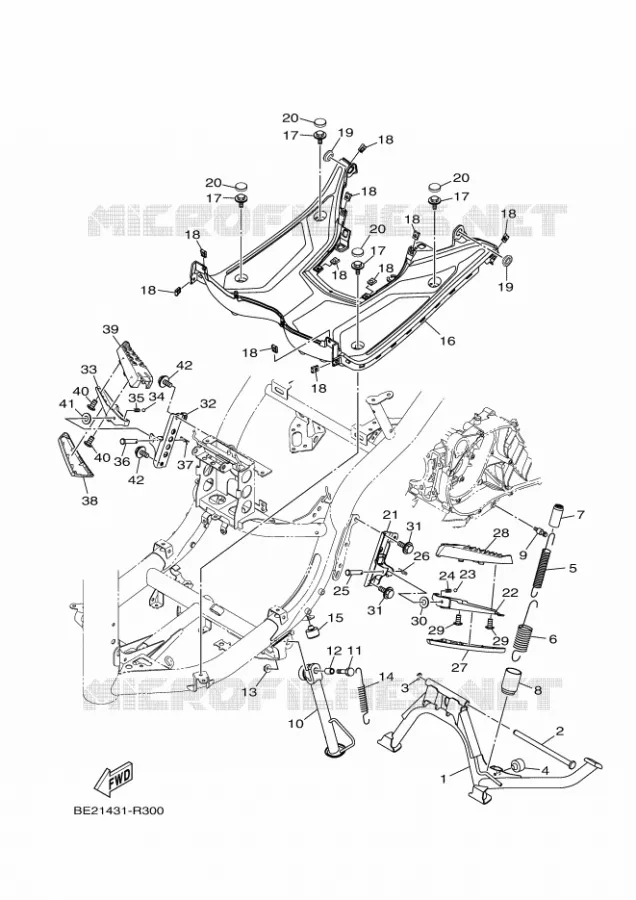 BEQUILLE / REPOSE PIEDS Yamaha SCOOTER 125 2018 TRICITY  MWS125-C