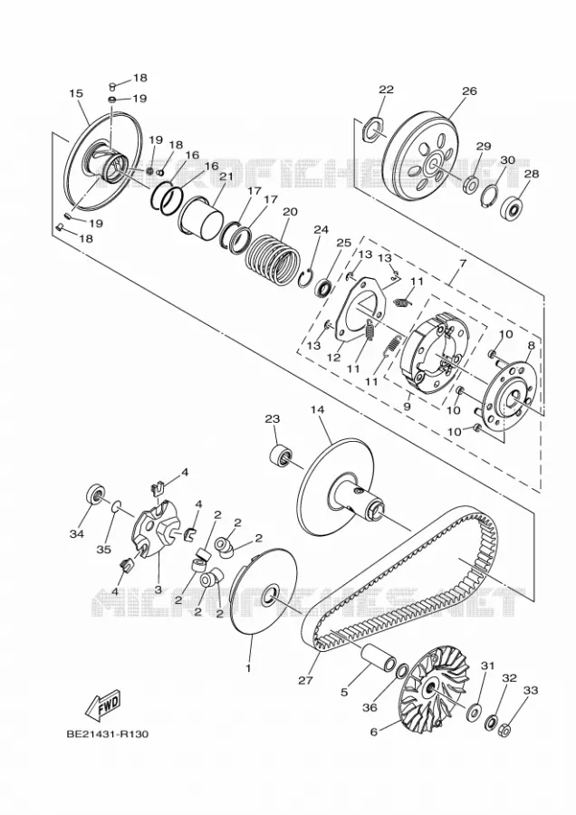 EMBRAYAGE DE DEMARREUR Yamaha SCOOTER 125 2018 TRICITY  MWS125-C