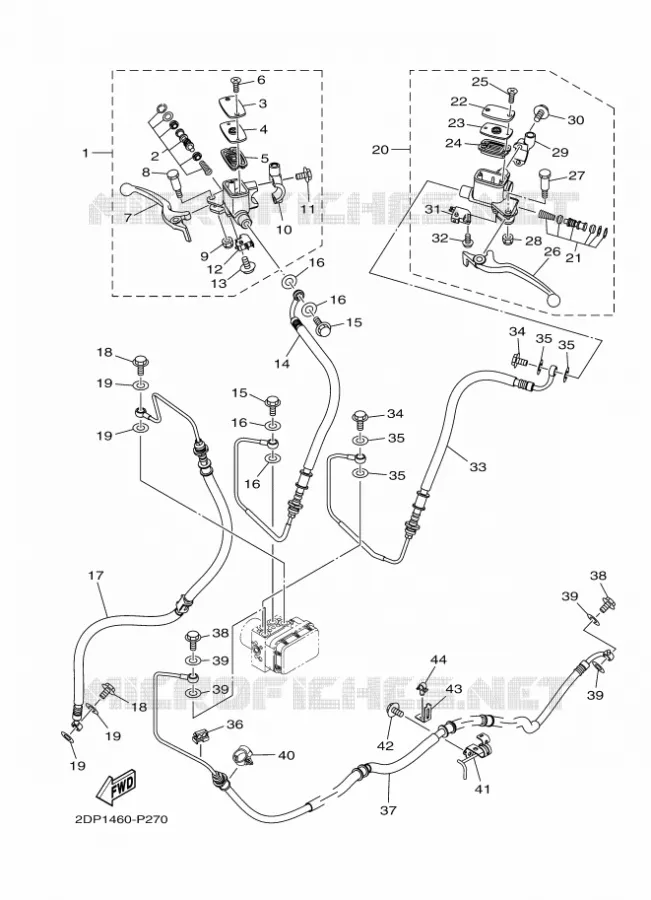 MAITRE CYLINDRE DE FREIN AVANT Yamaha SCOOTER 125 2018 MBK OCITO  GPD125-A