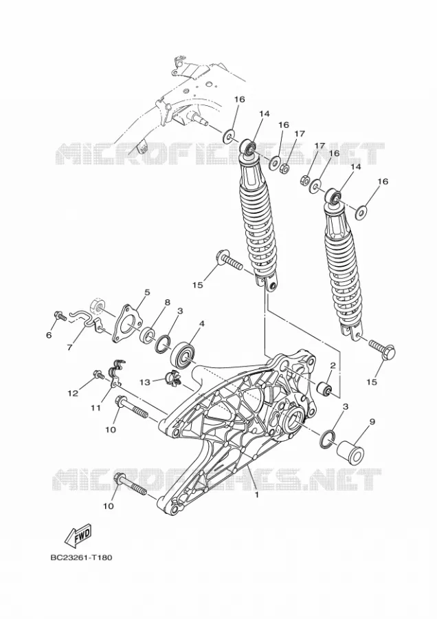 BRAS OSCILLANT / AMORTISSEUR Yamaha SCOOTER 150 2018 NMAX  GPD150-A