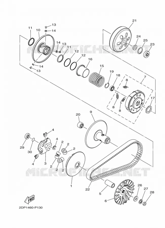 EMBRAYAGE DE DEMARREUR Yamaha SCOOTER 150 2018 NMAX  GPD150-A