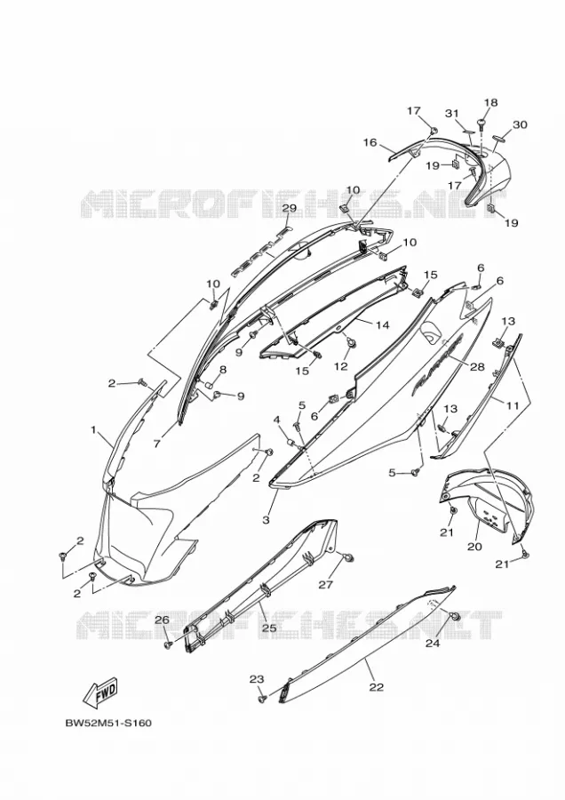 COUVERCLE LATERAL Yamaha SCOOTER 125 2018 MBK DELIGHT  LTS125-C