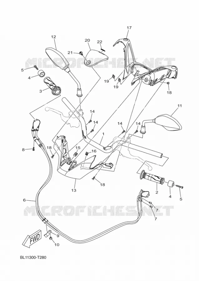 GUIDON ET CABLES Yamaha SCOOTER 300 2018 XMAX  CZD300-A