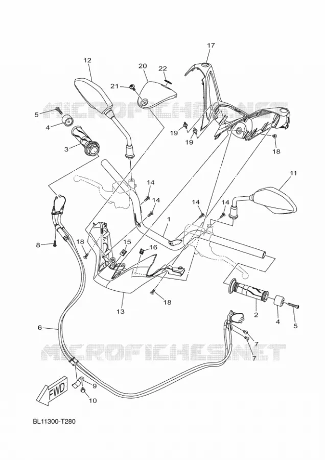 GUIDON ET CABLES Yamaha SCOOTER 300 2018 XMAX  CZD300-A