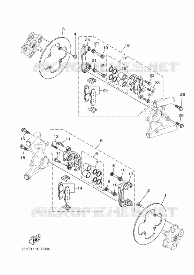 ETRIER DE FREIN ARRIERE Yamaha SIDE BY SIDE 1000 2018 YXZ  YXZ10YMXJ
