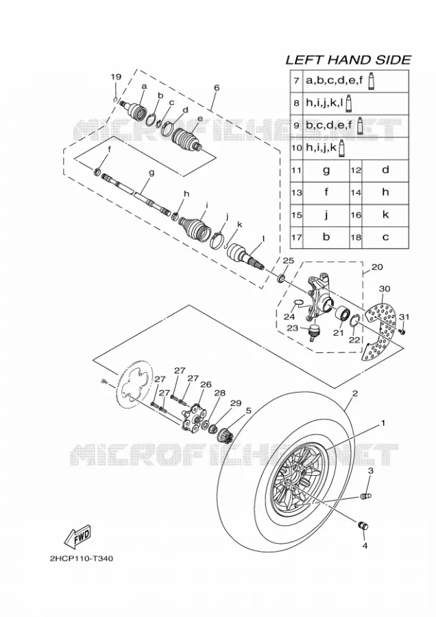 ROUE AVANT Yamaha SIDE BY SIDE 1000 2018 YXZ  YXZ10YMXJ