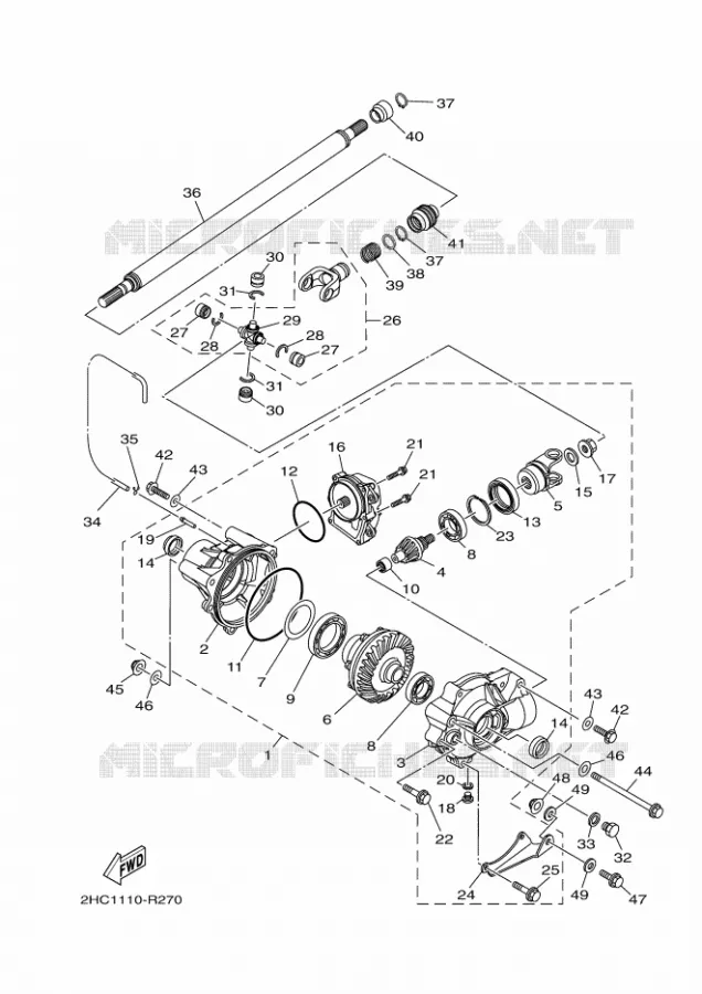 DIFFERENTIEL AVANT Yamaha SIDE BY SIDE 1000 2018 YXZ  YXZ10YESJ