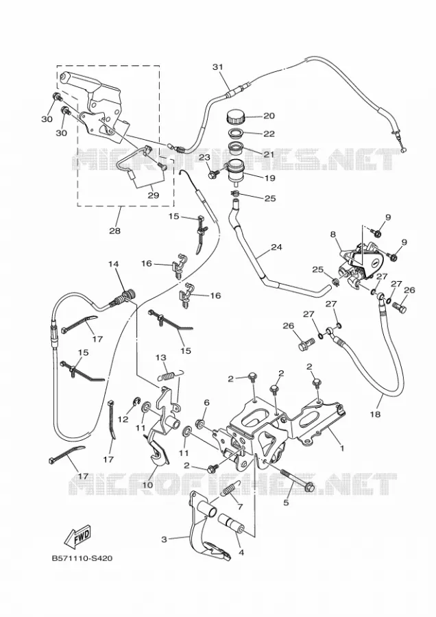PEDALE / CABLE Yamaha SIDE BY SIDE 1000 2018 YXZ  YXZ10YESJ