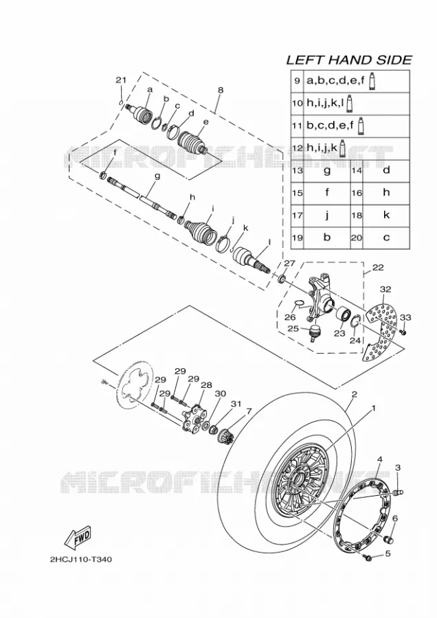 ROUE AVANT Yamaha SIDE BY SIDE 1000 2018 YXZ  YXZ10YESJ