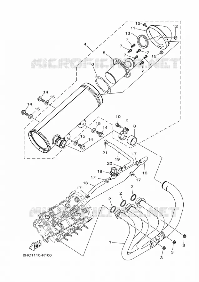 ECHAPPEMENT Yamaha SIDE BY SIDE 1000 2018 YXZ  YXZ10YESJ
