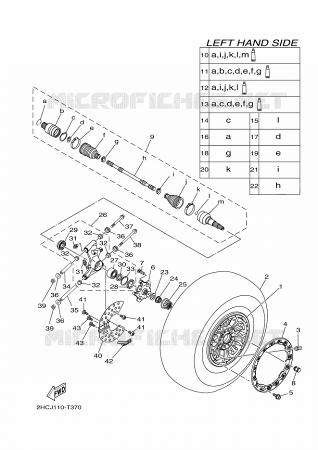 ROUE ARRIERE Yamaha SIDE BY SIDE 1000 2018 YXZ  YXZ10YESJ