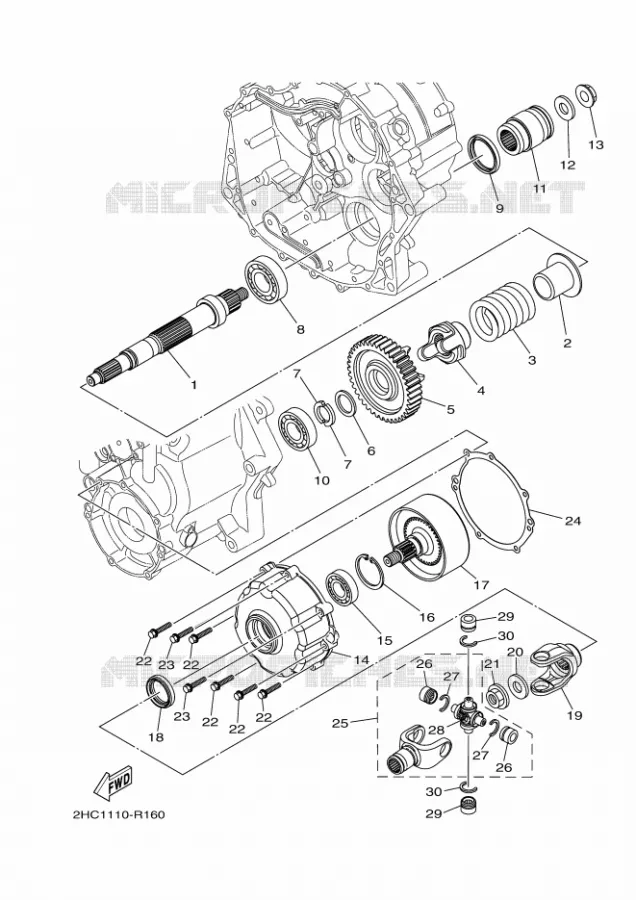TRANSMISSION INTERMEDIAIRE Yamaha SIDE BY SIDE 1000 2018 YXZ  YXZ10YESJ
