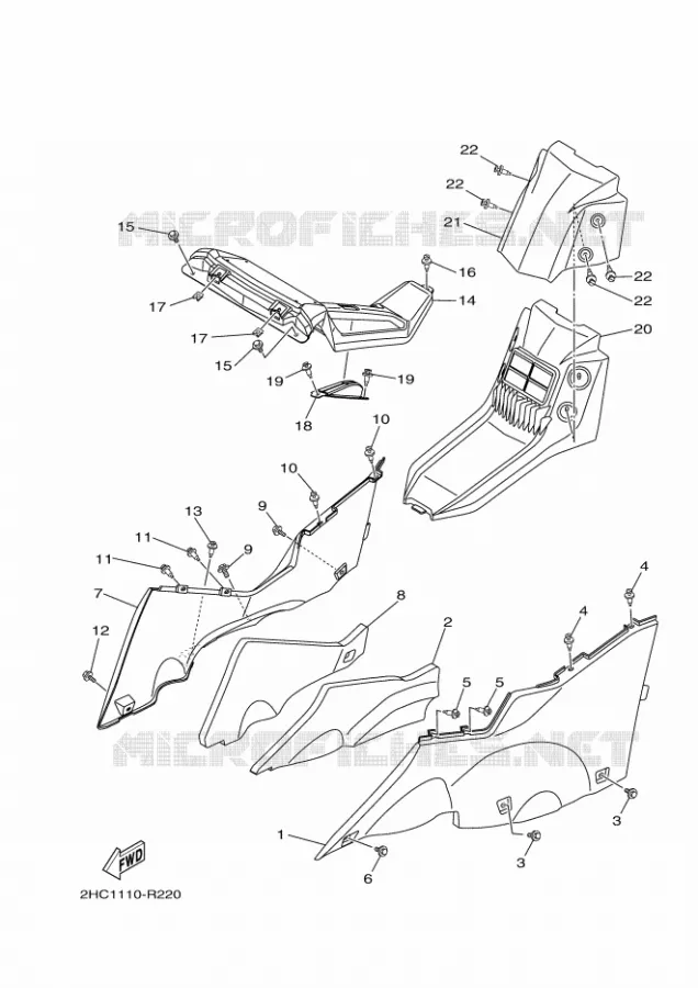 CACHE LATERAL 2 Yamaha SIDE BY SIDE 1000 2018 YXZ  YXZ10YEXJ