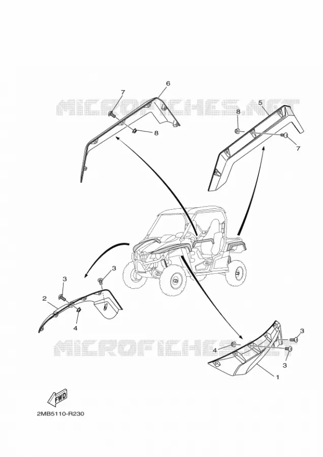 GARDE BOUE Yamaha SIDE BY SIDE 700 2018 WOLVERINE  YXE700E