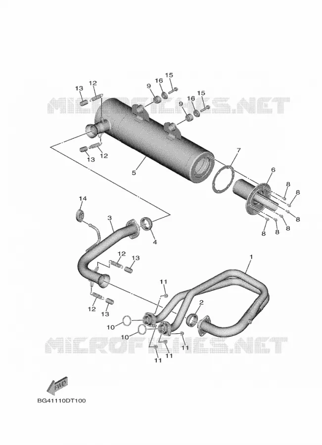 ECHAPPEMENT Yamaha SIDE BY SIDE 850 2018 WOLVERINE  YXF850ES