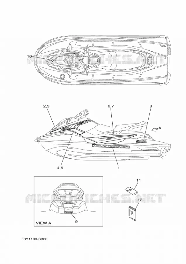 EMBLEME Yamaha WAVERUNNER 1050 2017 EX  EX1050A-S