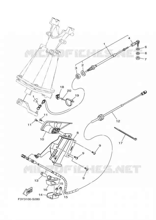 CABLE DE COMMANDE Yamaha WAVERUNNER 1050 2017 EX  EX1050B-S