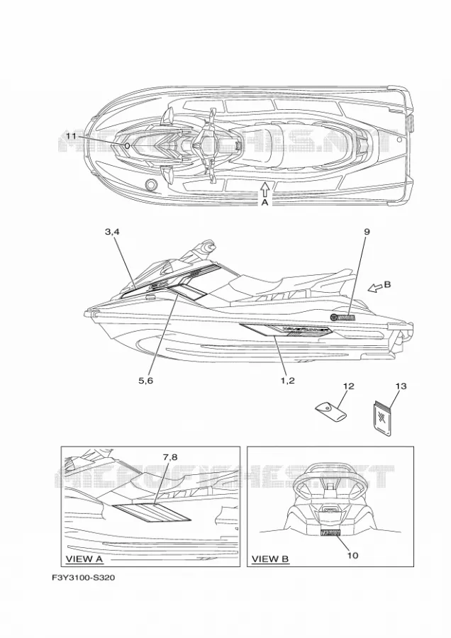 EMBLEME Yamaha WAVERUNNER 1050 2017 EX  EX1050B-S