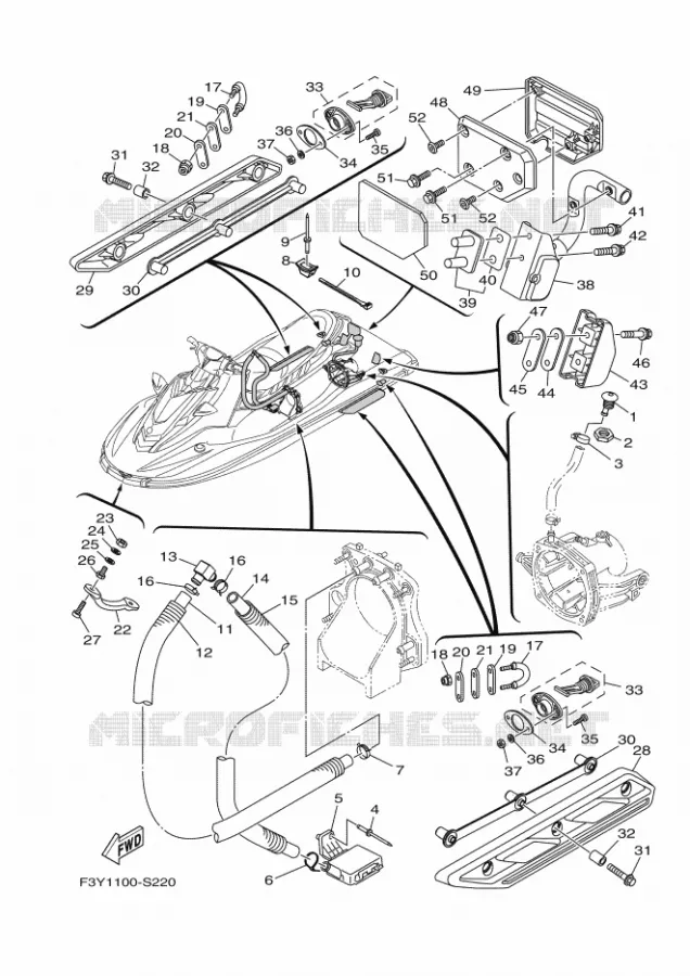 HULL & DECK Yamaha WAVERUNNER 1050 2018 EX  EX1050A-T