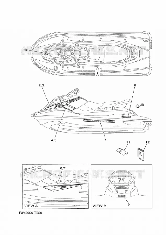 EMBLEME Yamaha WAVERUNNER 1050 2018 EX  EX1050B-T