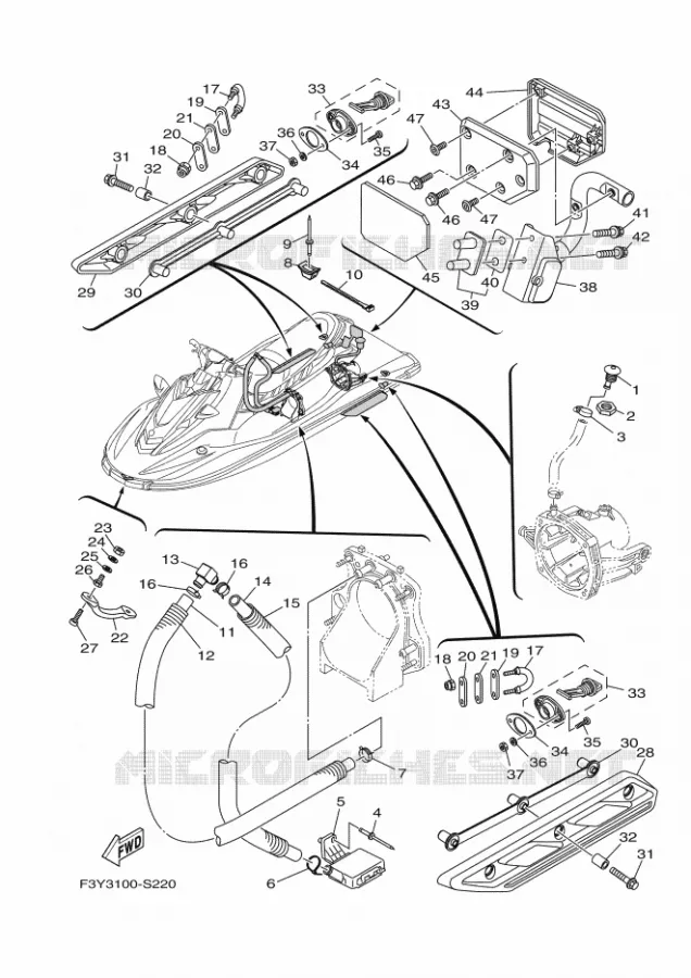 HULL & DECK Yamaha WAVERUNNER 1050 2018 EX  EX1050B-T