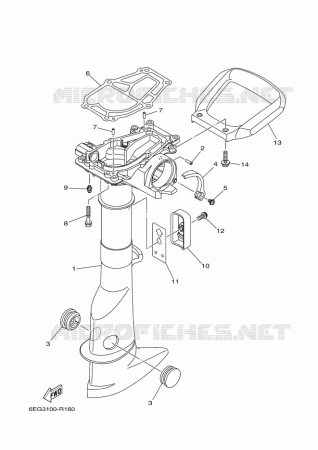 UPPER CASING Yamaha OUTBOARD ENGINES 2.5hp (1.8kW) 2017 F2.5  F2.5BMHL