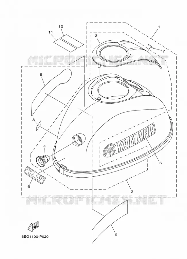 TOP COWLING Yamaha OUTBOARD ENGINES 2.5hp (1.8kW) 2016 F2.5  F2.5SMHB