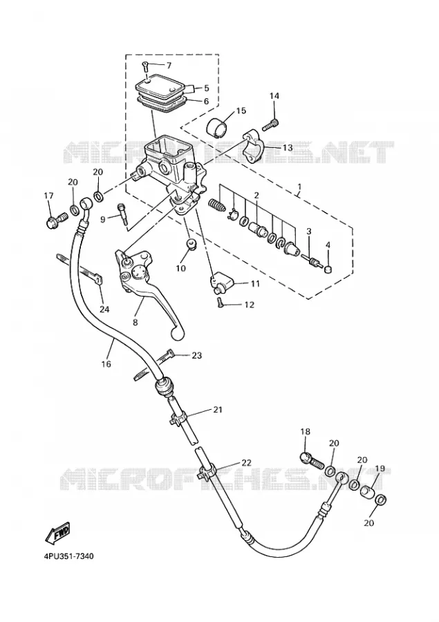 MAITRE CYLINDRE D'EMBRAYAGE Yamaha MOTO 1300 1999 XJR  XJR1300SPL