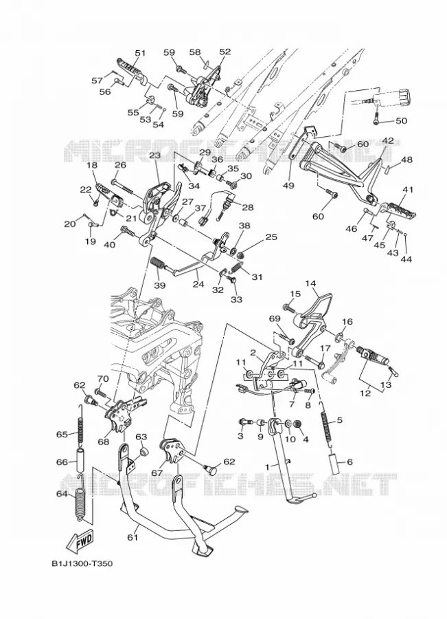 SUPPORT / REPOSE PIEDS Yamaha MOTO 900 2018 TRACER  MTT850D